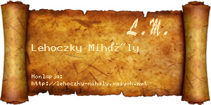 Lehoczky Mihály névjegykártya