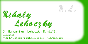 mihaly lehoczky business card